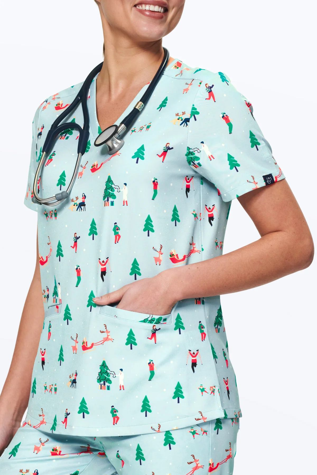 Ho Ho Hospital Women’s 3-Pocket Scrub Top - Image 4