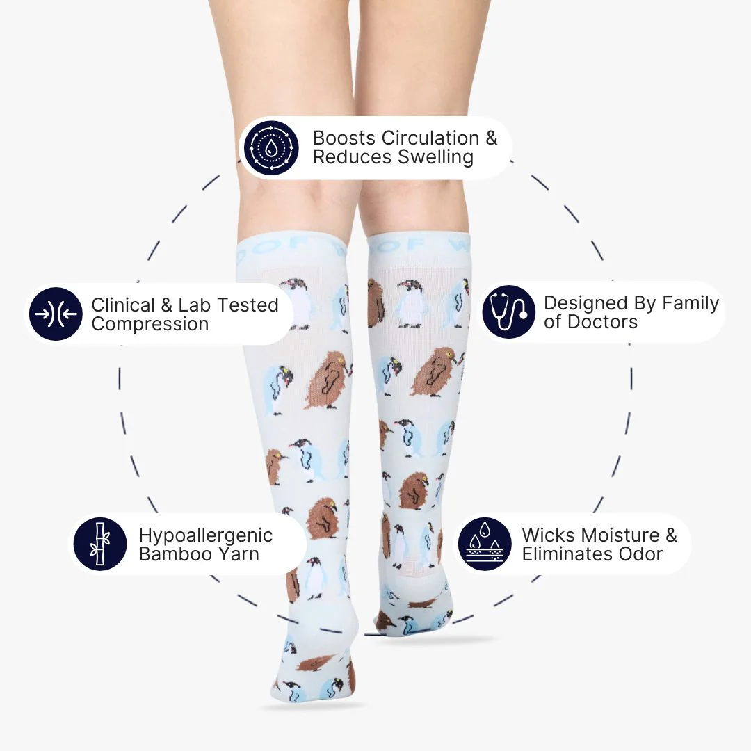 I'm Just a Baby Penguin Bamboo Compression Socks - Image 2