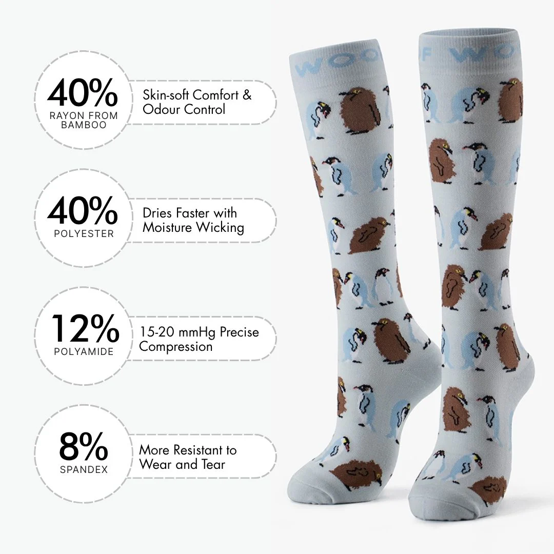 I'm Just a Baby Penguin Bamboo Compression Socks - Image 3