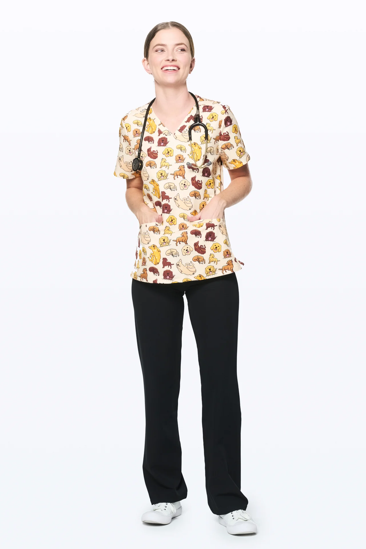 Labradors Women’s 3-Pocket Scrub Top - Image 4