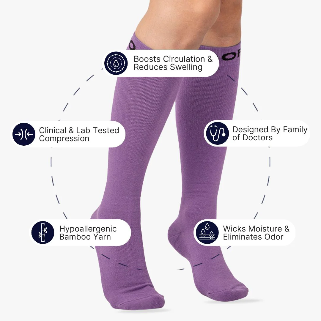 Lavender Bamboo Compression Socks - Image 2