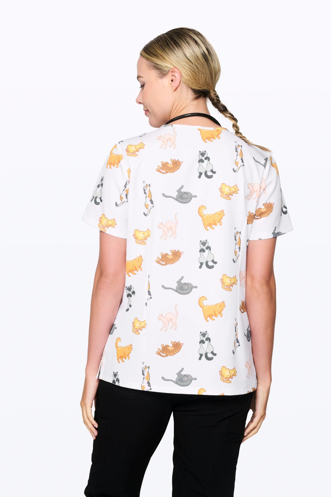 Lazy Cats Women’s 3-Pocket Scrub Top - Image 4