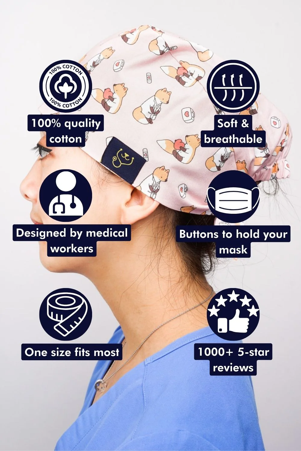 Jang&Fox — Little Fox Scrub Cap - Image 3
