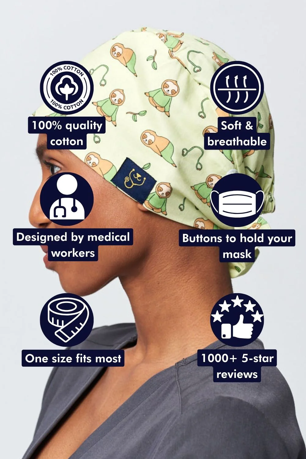 Jang&Fox — Little Sloth Scrub Cap - Image 3