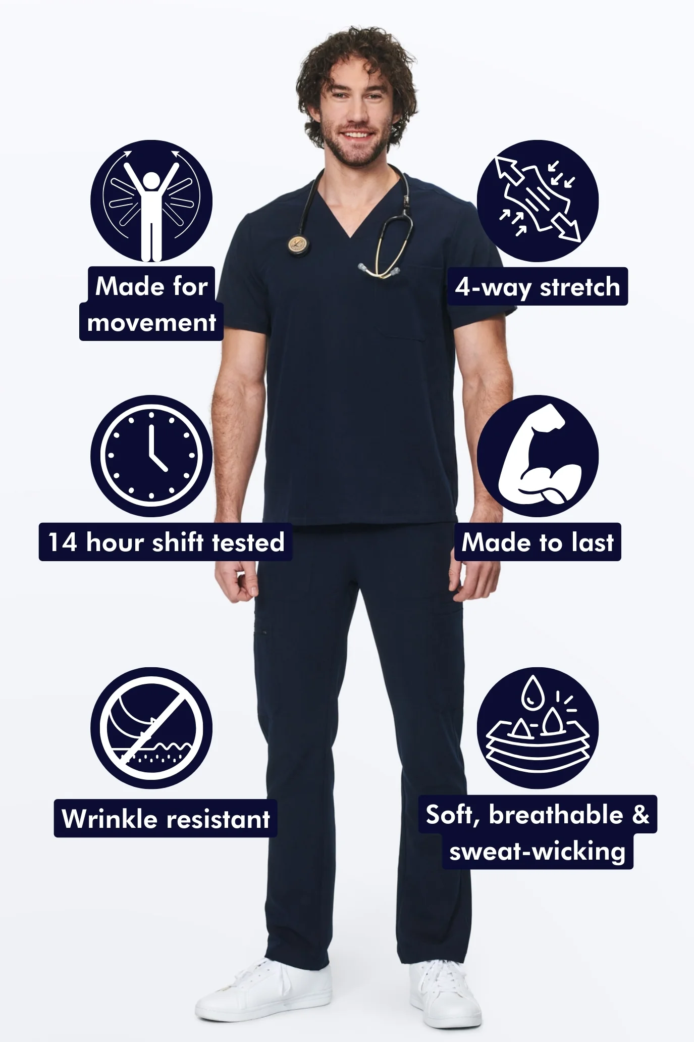Men's 3-Pocket Scrub Top - Image 20