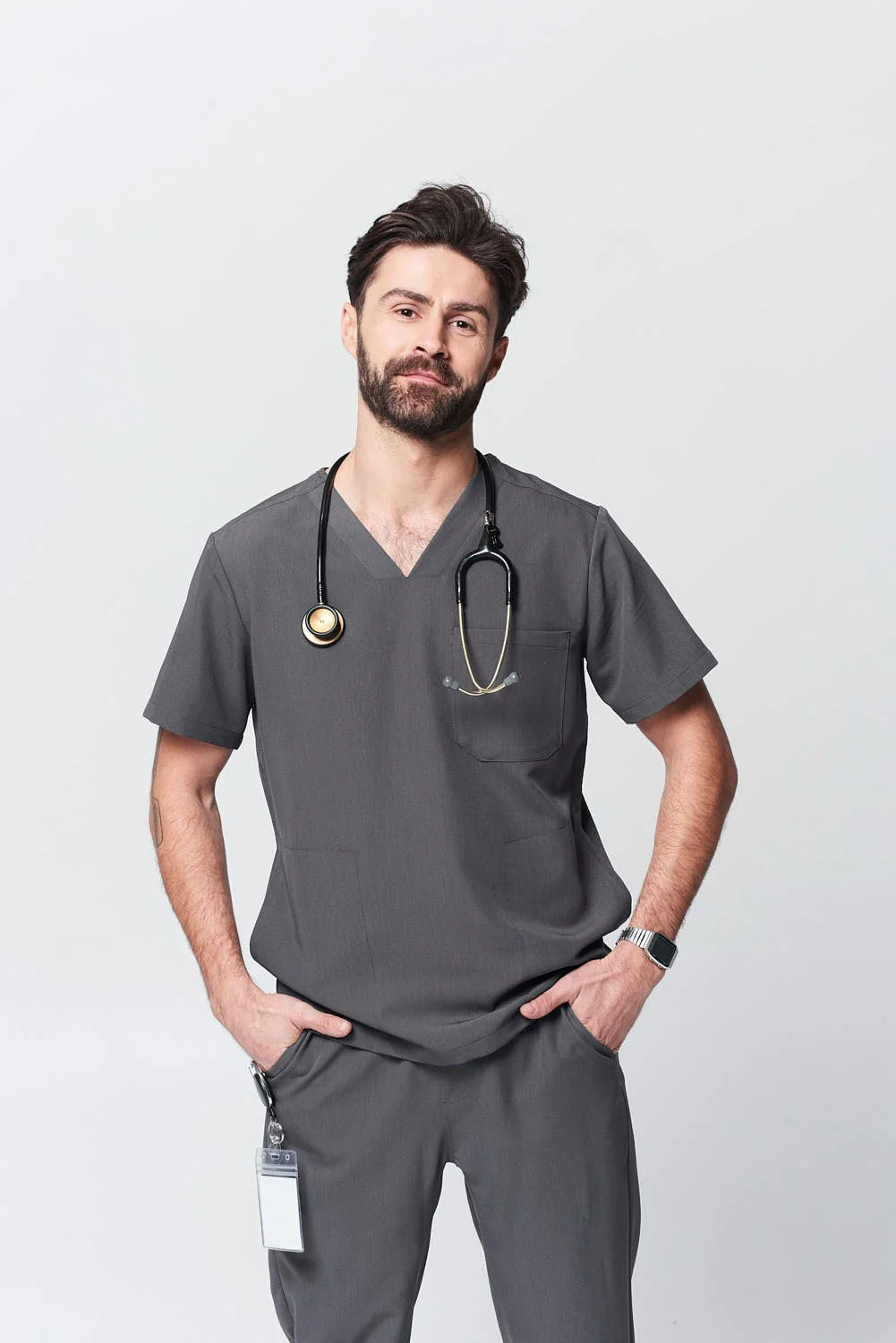 Men's 3-Pocket Scrub Top - Image 8