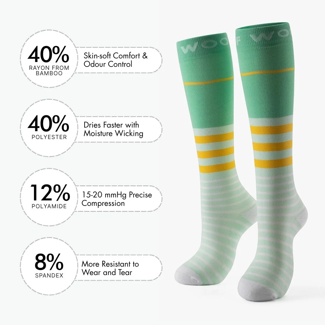 Merryl Stripe Bamboo Compression Socks - Image 3