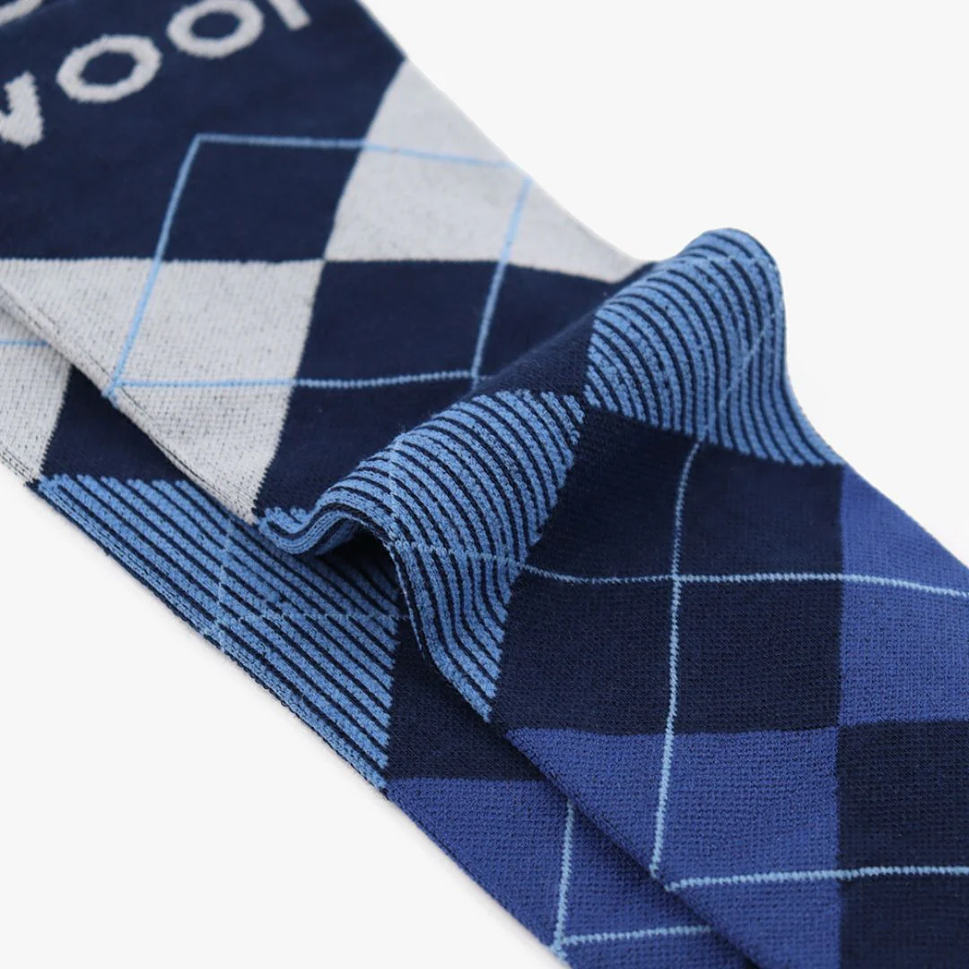 Midnight Argyle Bamboo Compression Socks - Image 4