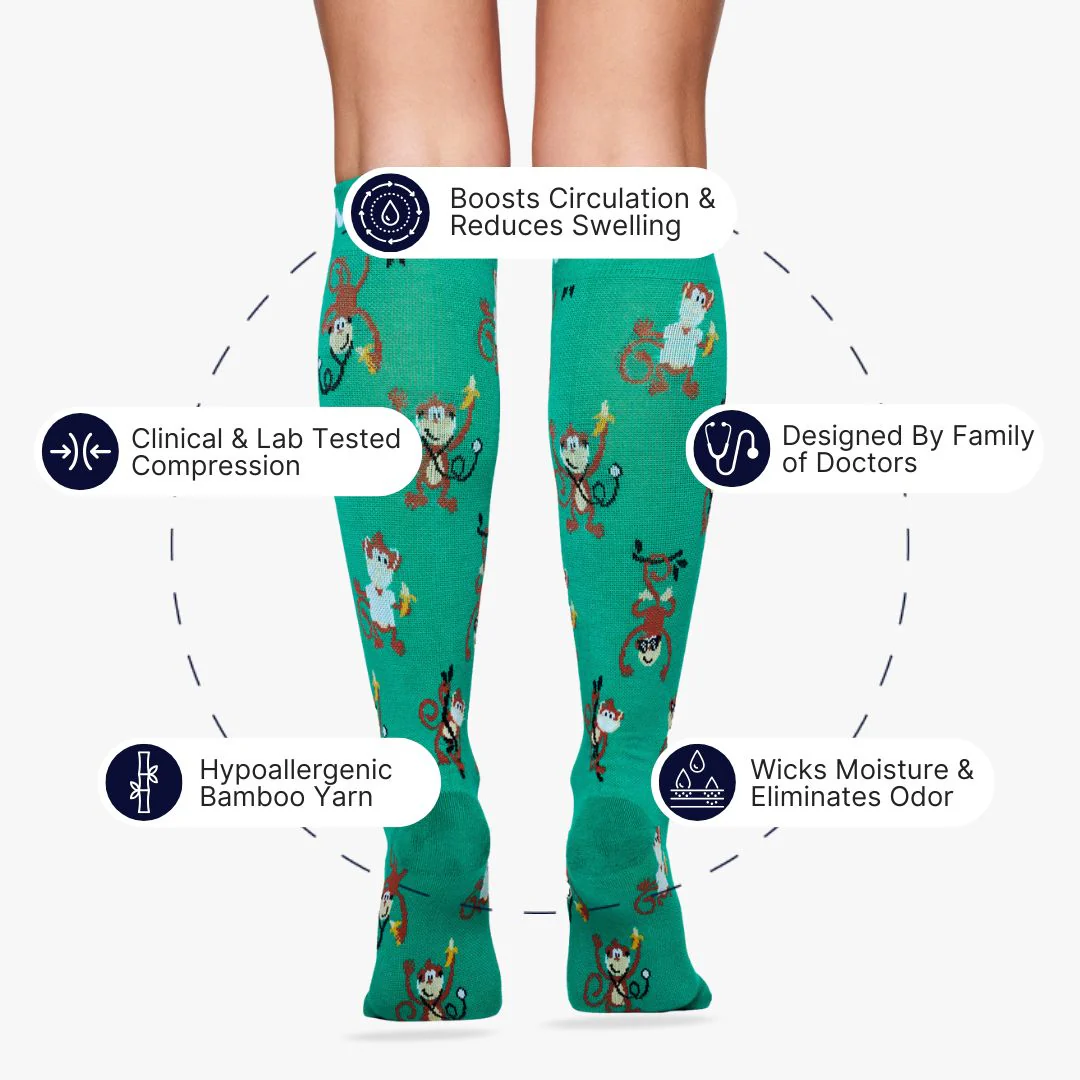Monkeying Around Bamboo Compression Socks - Image 2