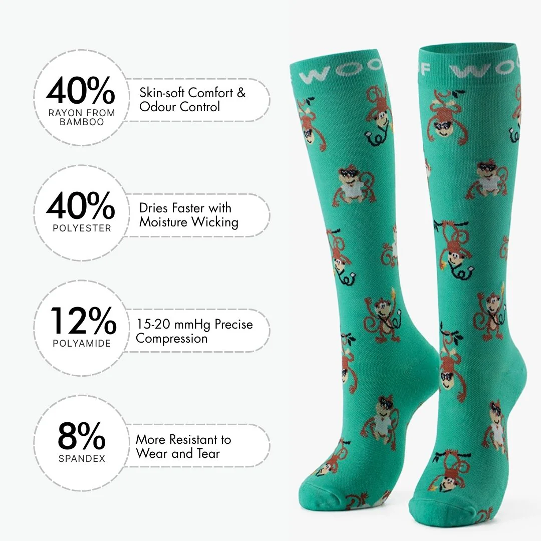 Monkeying Around Bamboo Compression Socks - Image 3