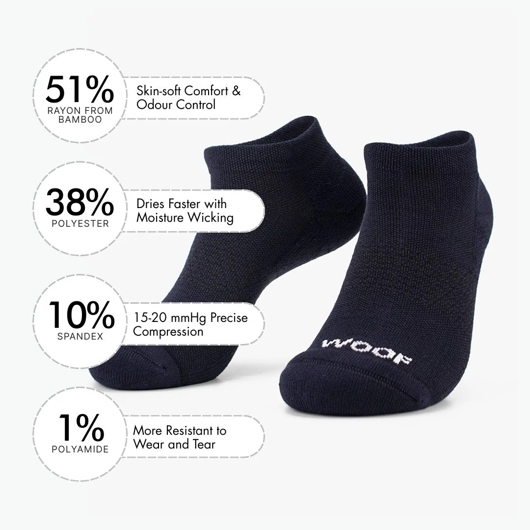 Navy Bamboo Ankle Compression Socks - Image 4