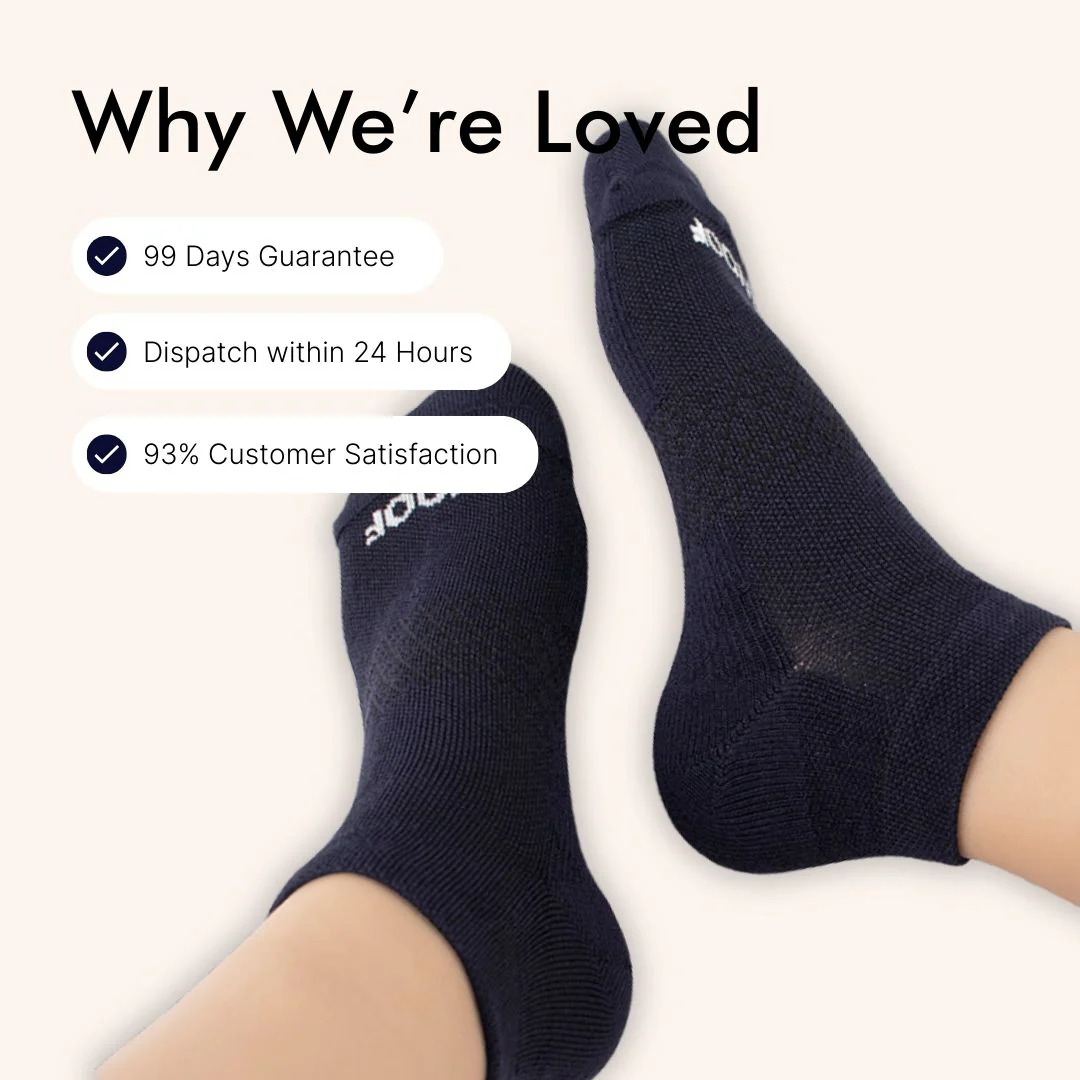 Navy Bamboo Ankle Compression Socks - Image 7
