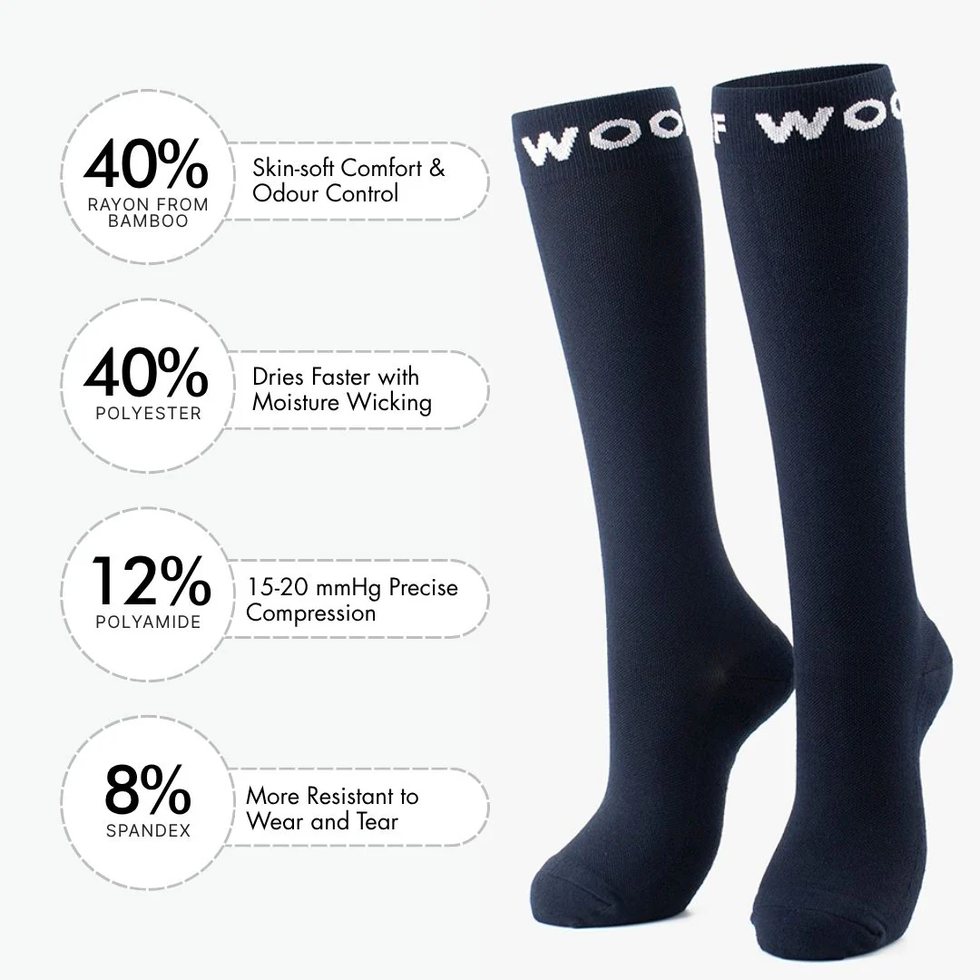 Navy Bamboo Compression Socks - Image 3