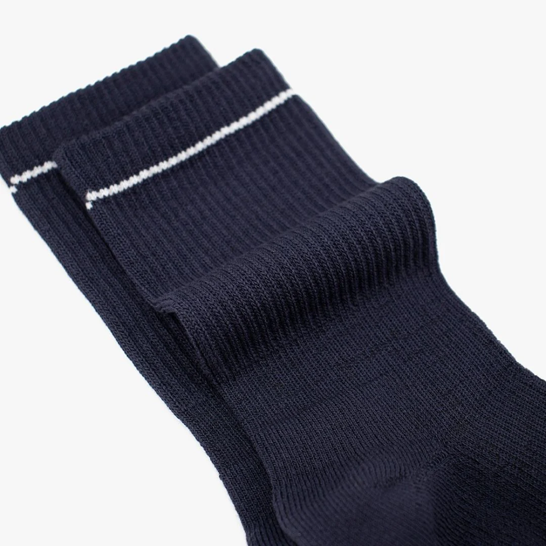 Navy Bamboo Crew Compression Socks - Image 5