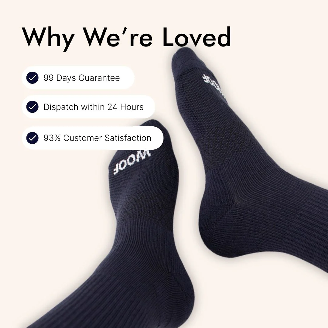 Navy Bamboo Crew Compression Socks - Image 7