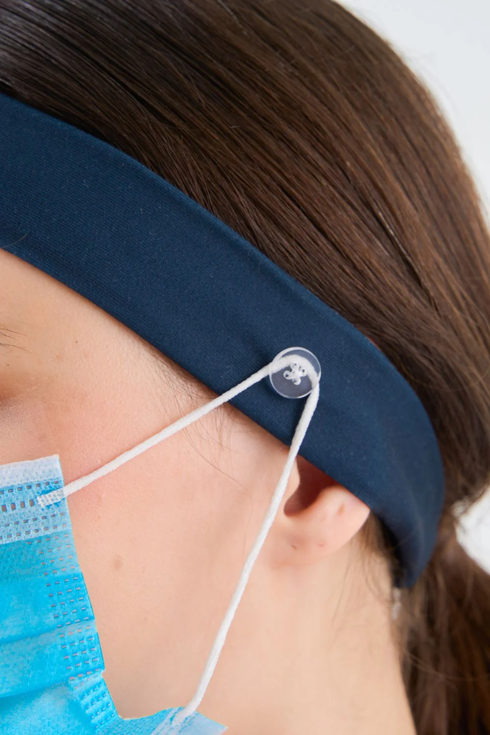 Navy Headband and Mask Holder - Image 4