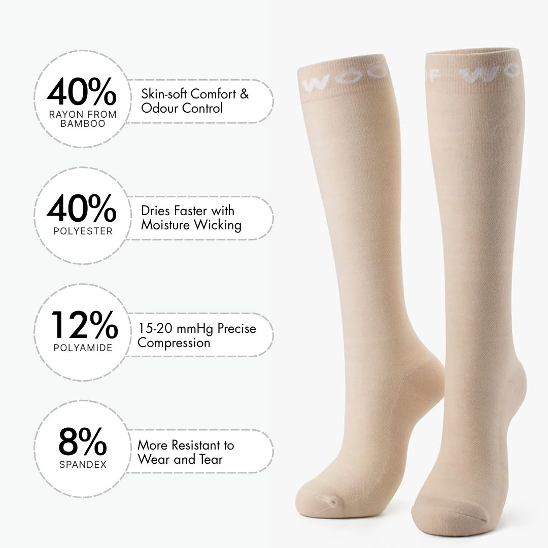 Nude 1 Bamboo Compression Socks - Image 3