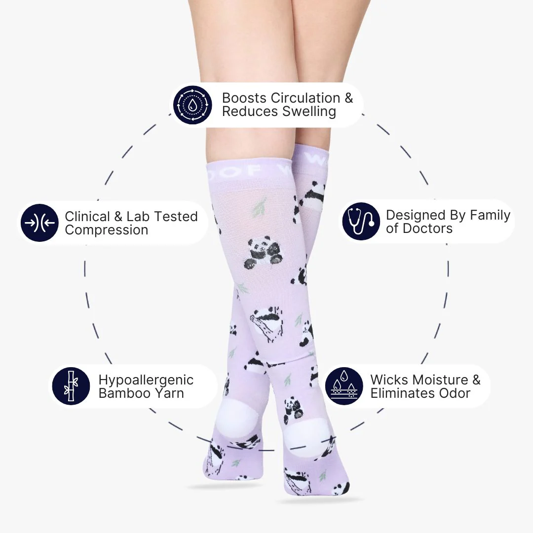 Onigiri Panda Bamboo Compression Socks - Image 2