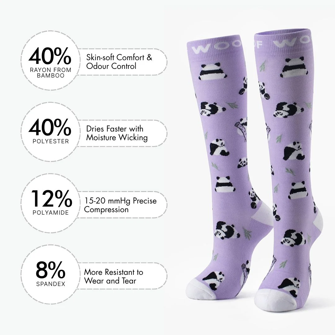 Onigiri Panda Bamboo Compression Socks - Image 3