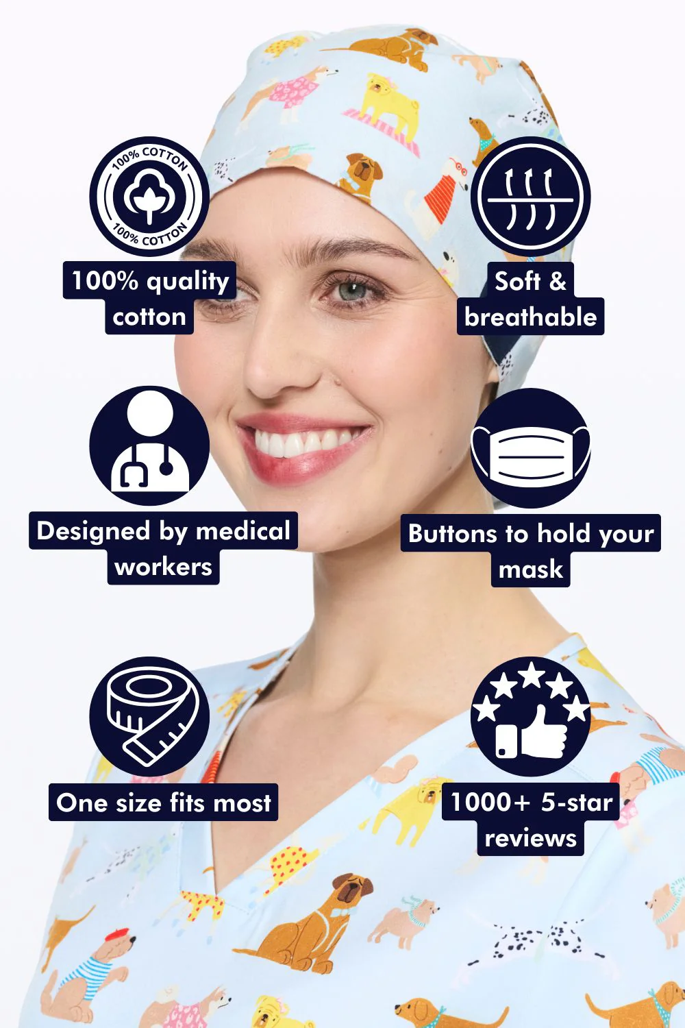 Parisian Pups Scrub Cap - Image 2