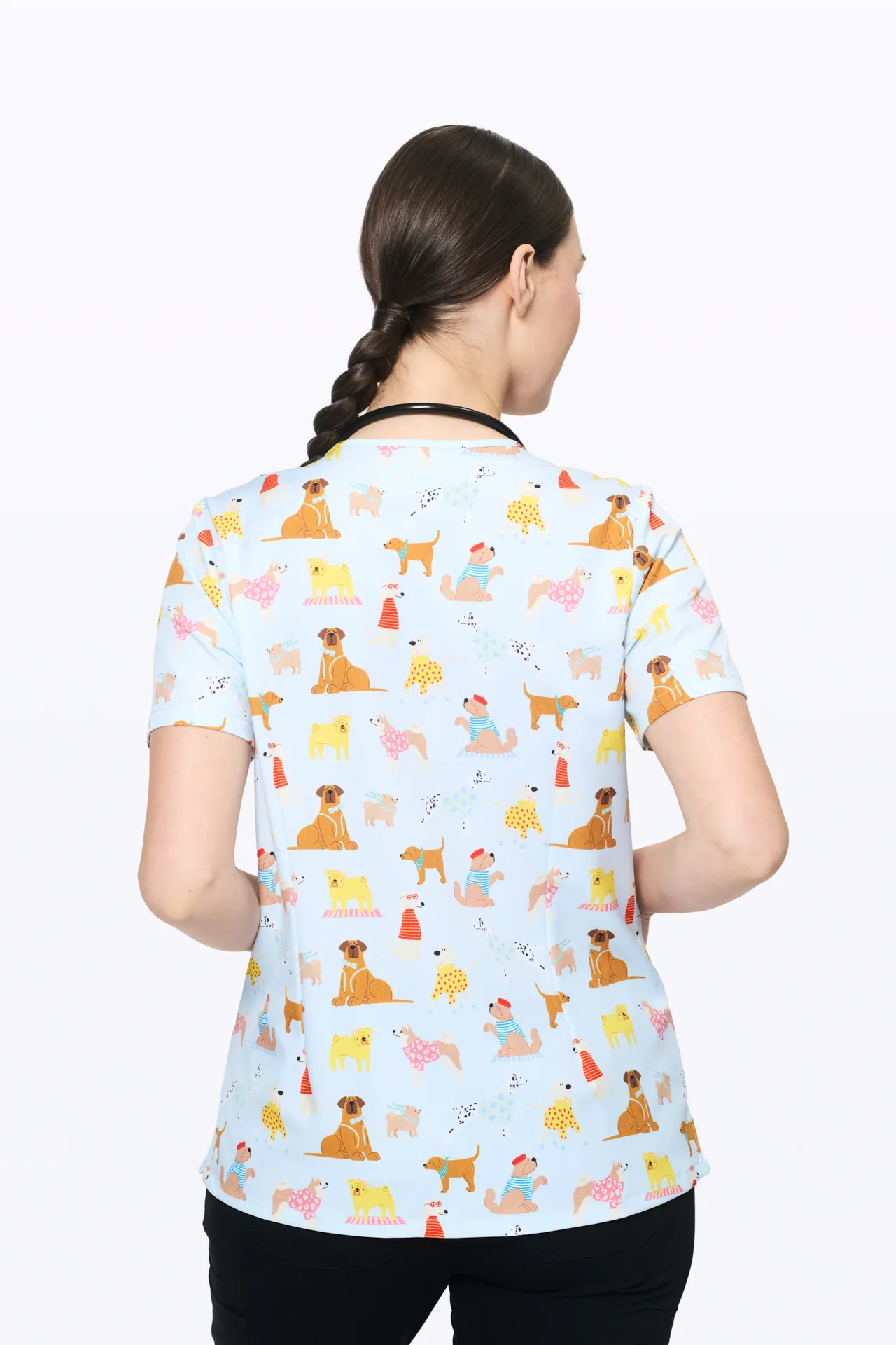 Parisian Pups Women’s 3-Pocket Scrub Top - Image 5