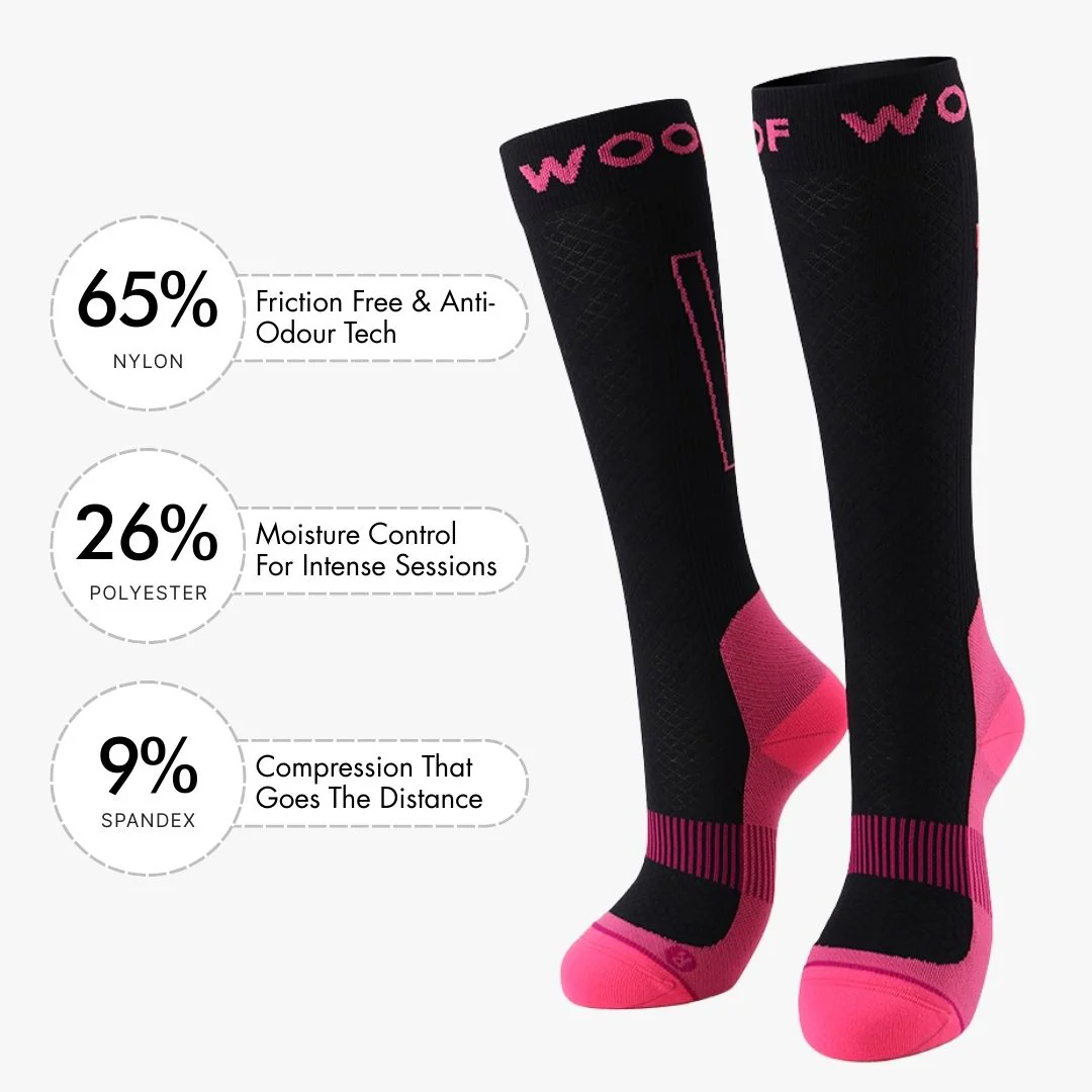 Black & Pink Performance Compression Socks - Image 3