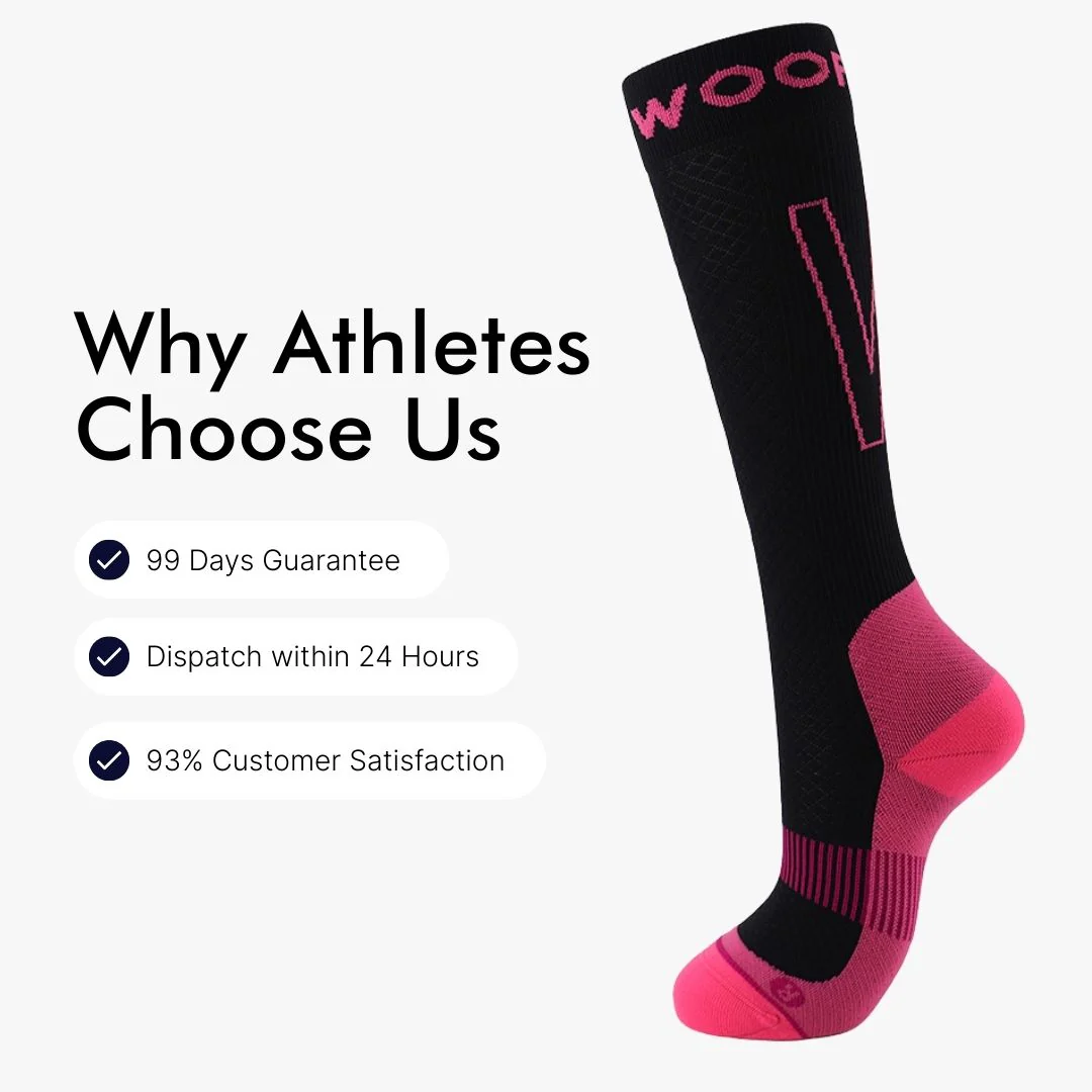 Black & Pink Performance Compression Socks - Image 4