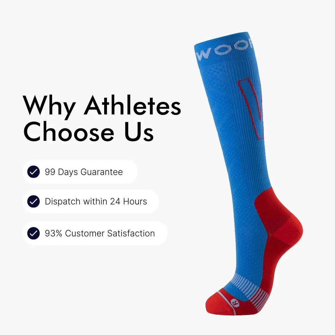 Blue & Red Performance Compression Socks - Image 4
