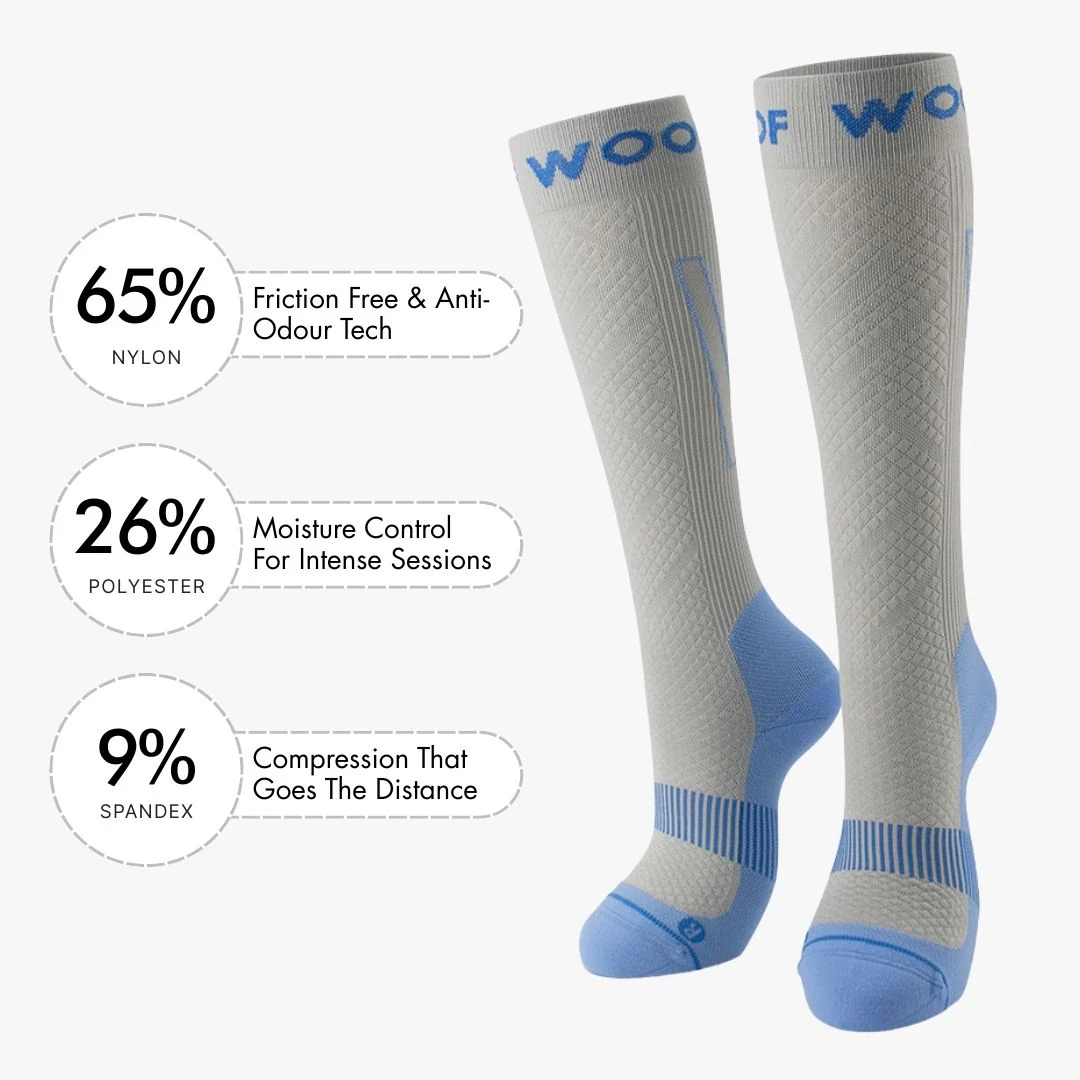 Grey & Blue Performance Compression Socks - Image 3