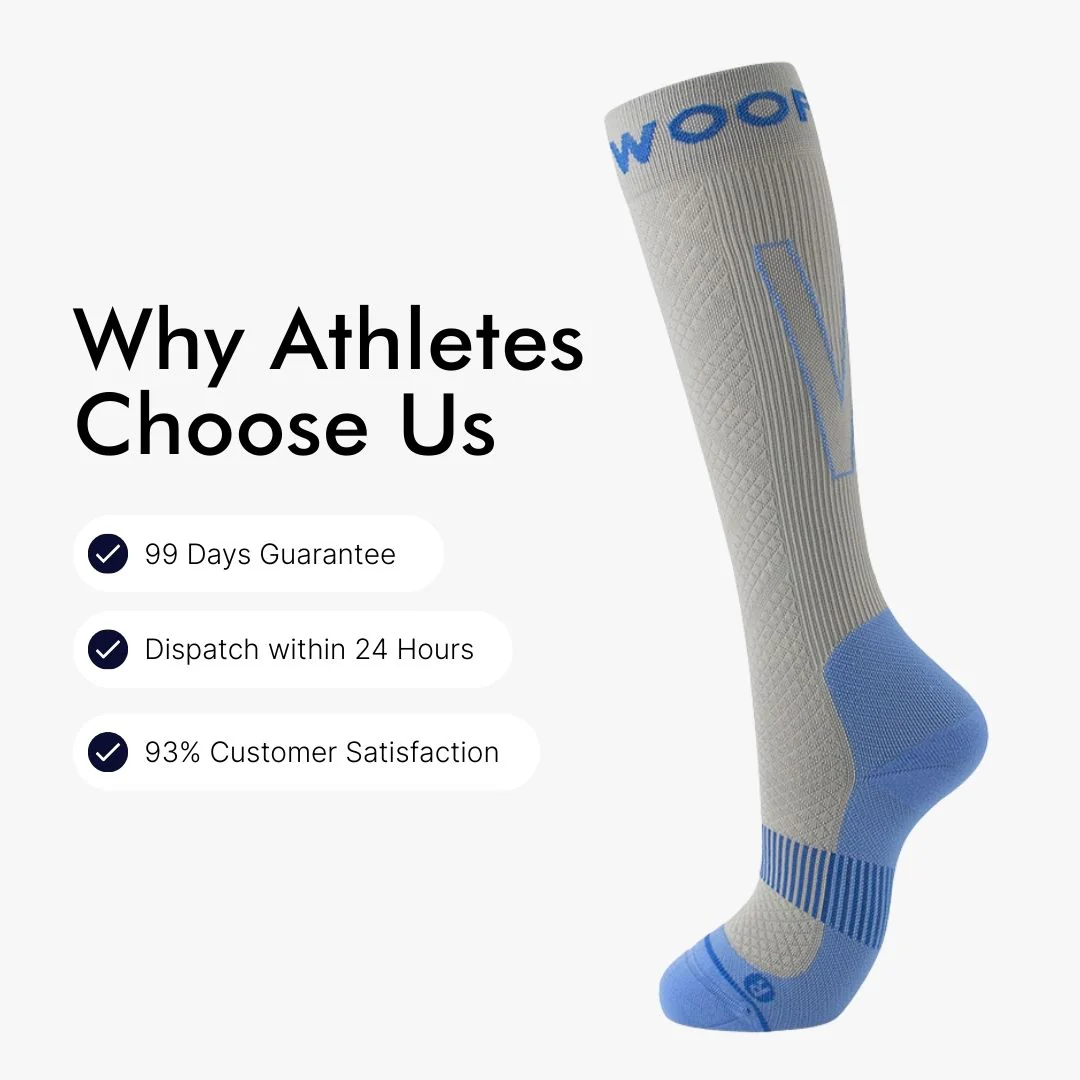 Grey & Blue Performance Compression Socks - Image 4