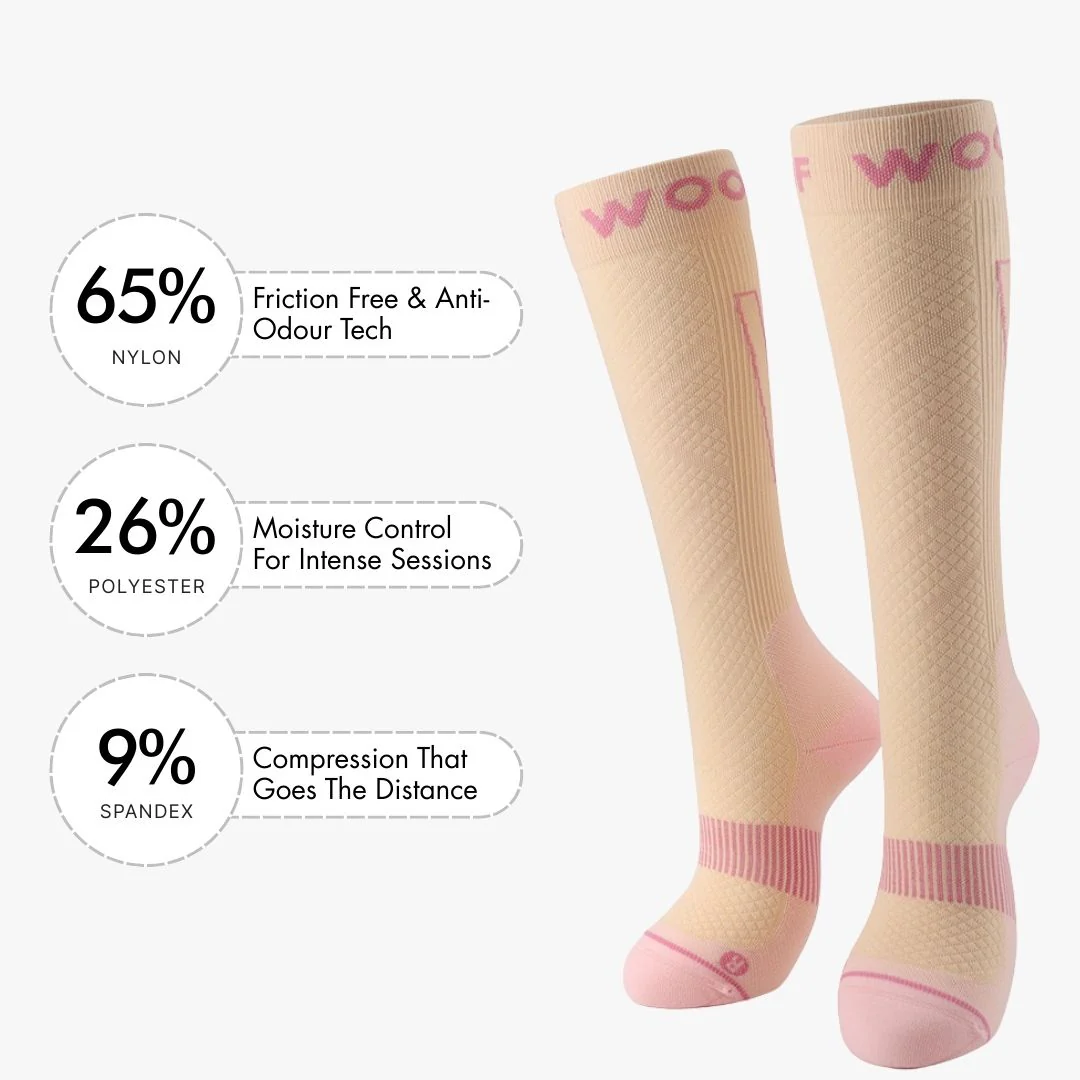 Sand & Pink Performance Compression Socks - Image 3