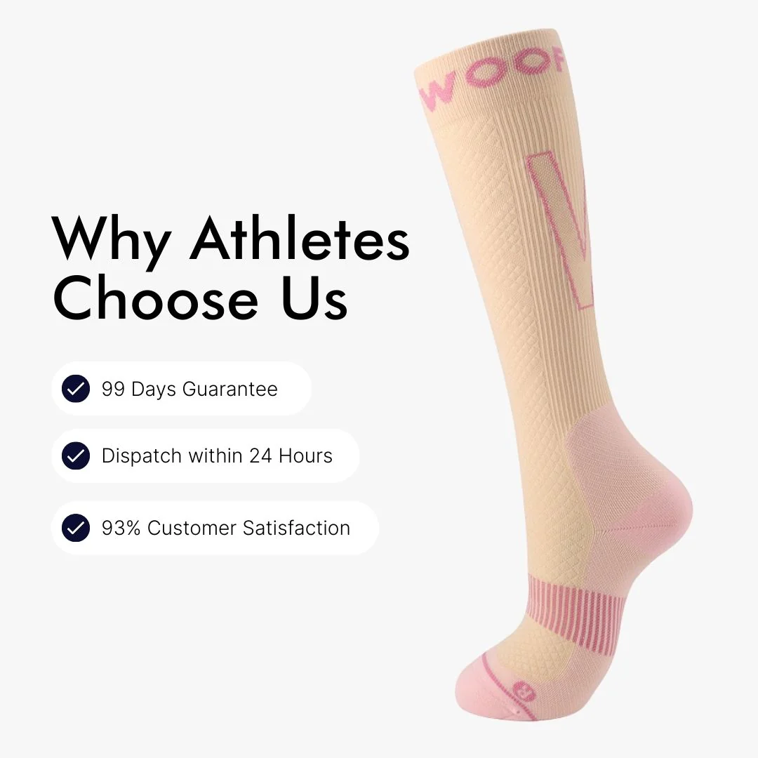 Sand & Pink Performance Compression Socks - Image 4