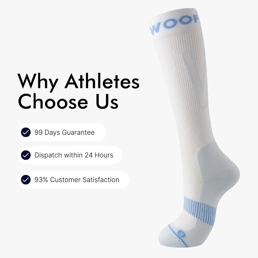 White & Blue Performance Compression Socks - Image 4