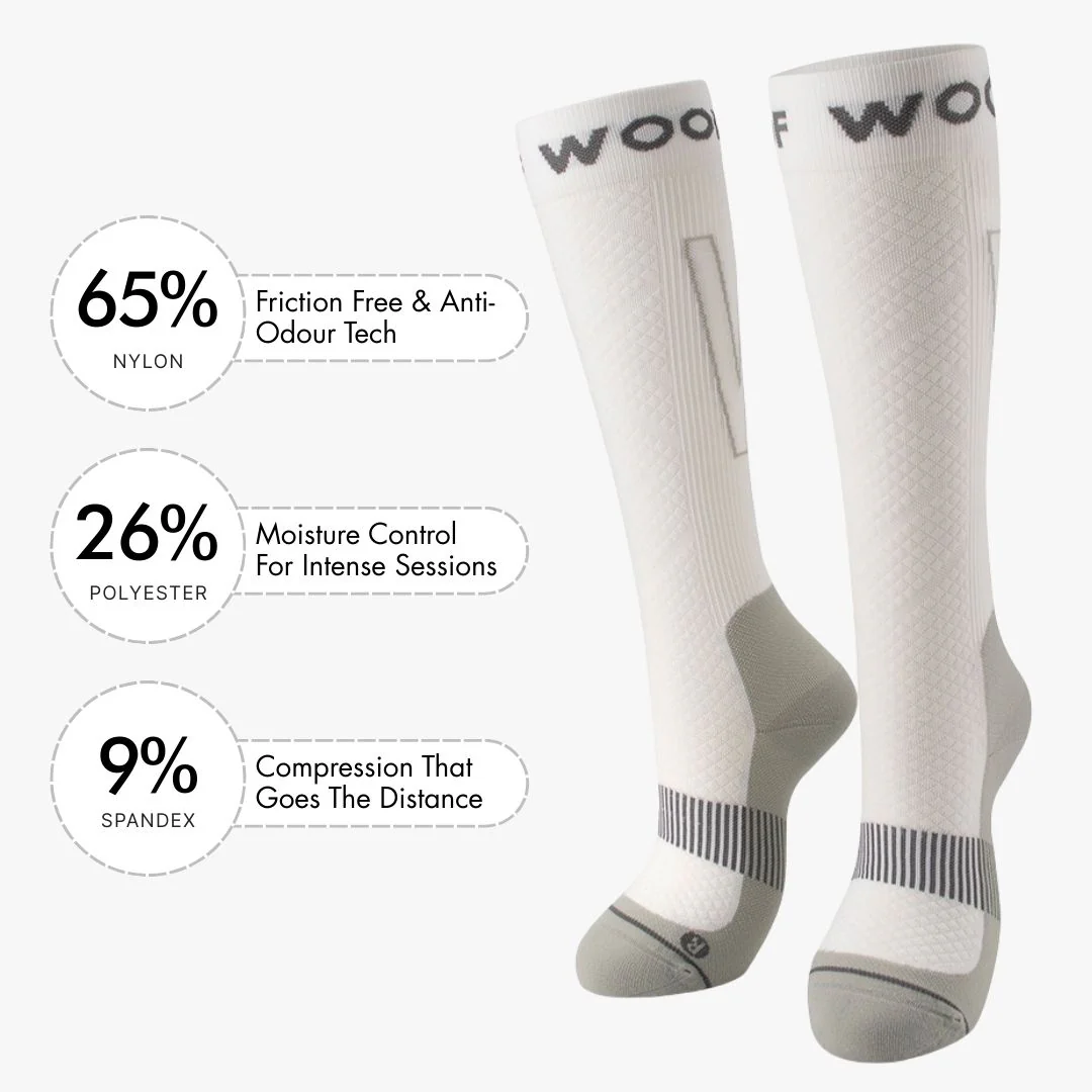 White & Grey Performance Compression Socks - Image 3