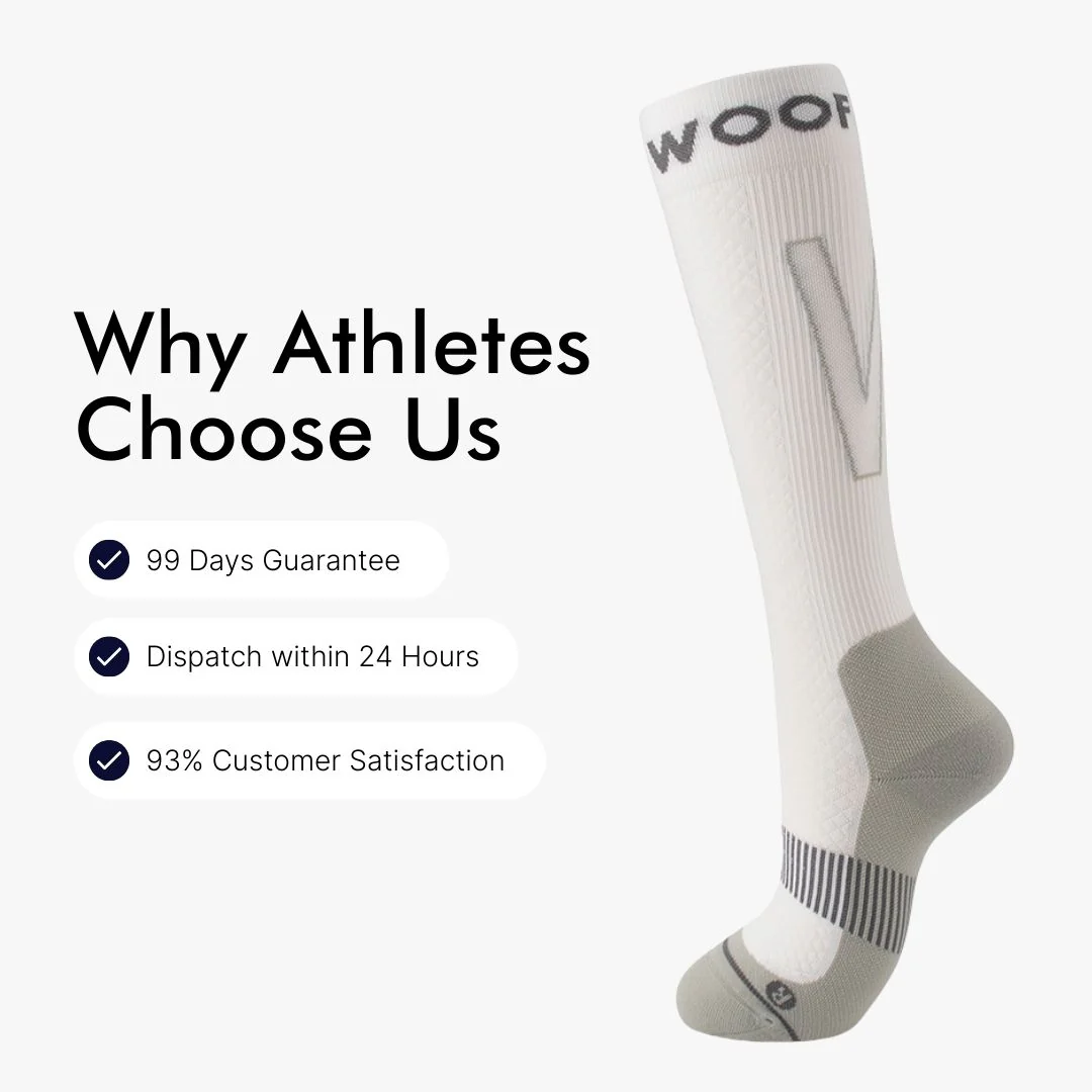 White & Grey Performance Compression Socks - Image 4