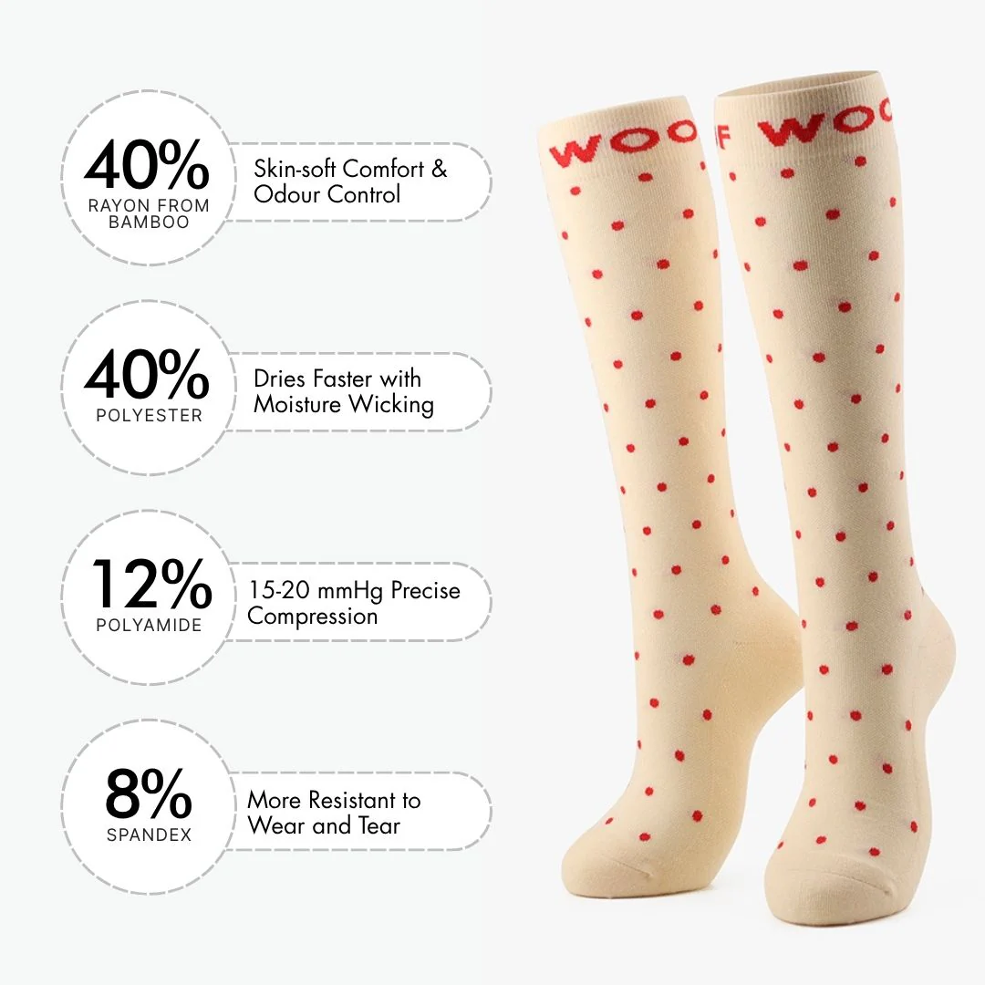 Polka Dots Bamboo Compression Socks - Image 3
