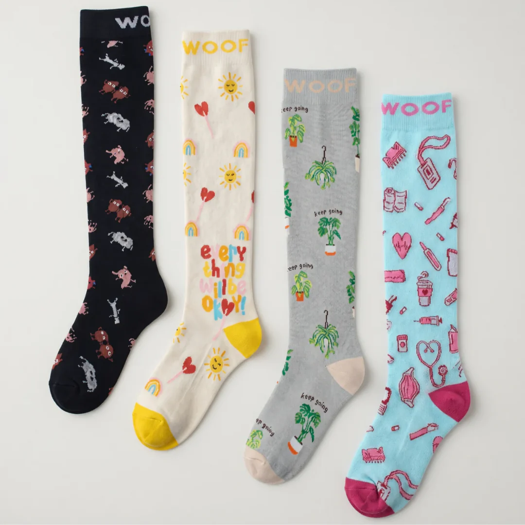 Positive Vibes Bamboo Compression Socks 4 Pack