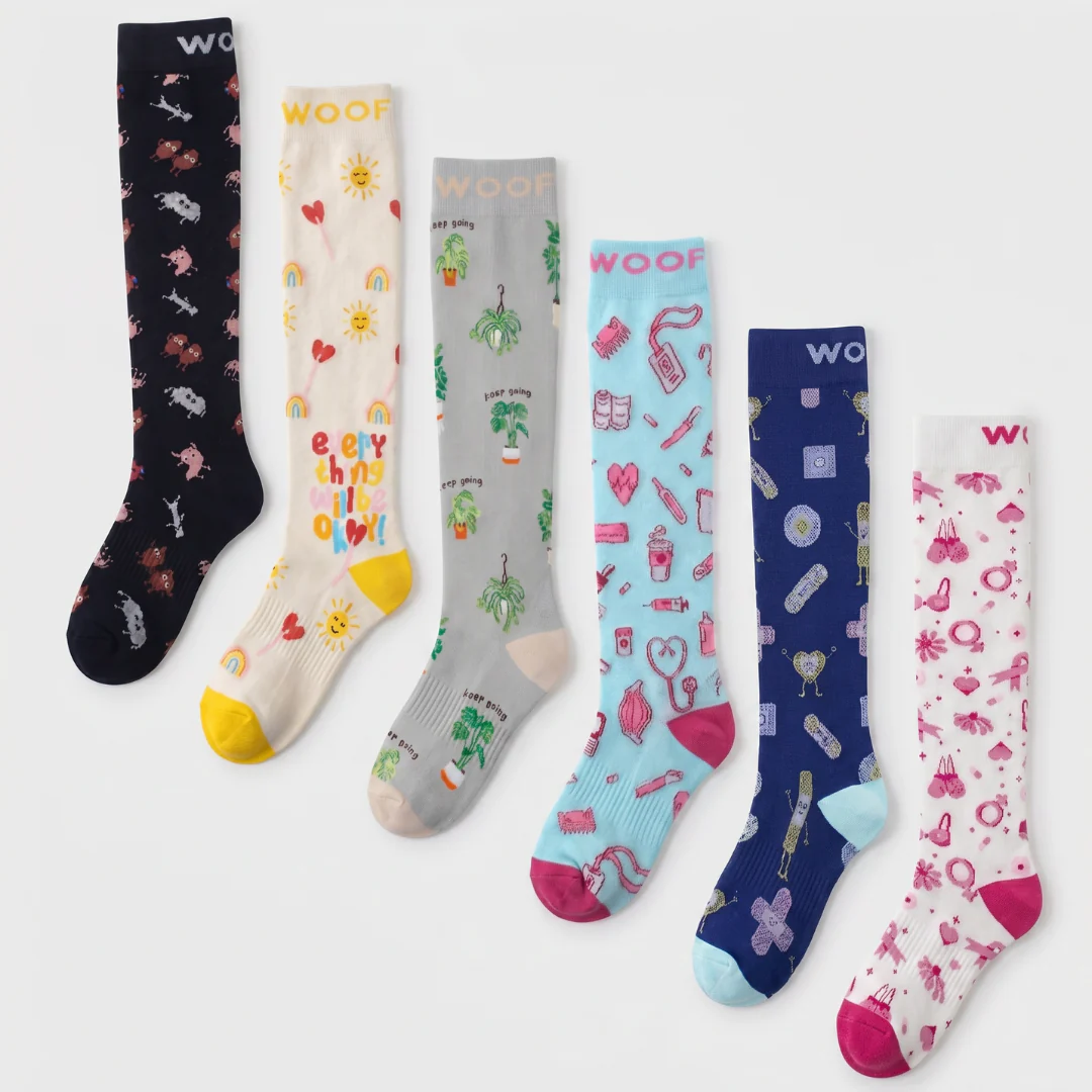 Positive Vibes Bamboo Compression Socks 6 Pack