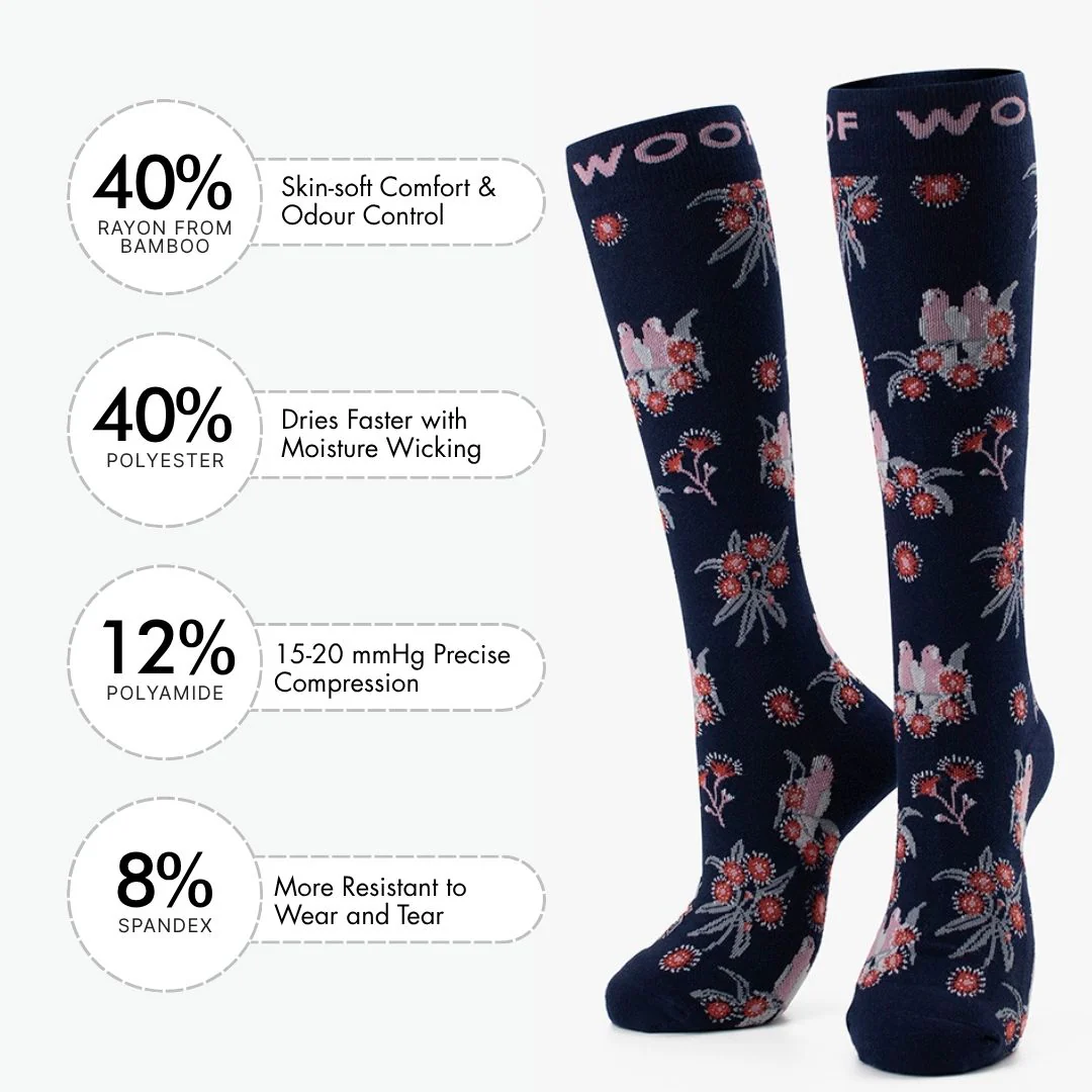 Australian Red Flowering Gum Bamboo Compression Socks - Image 3