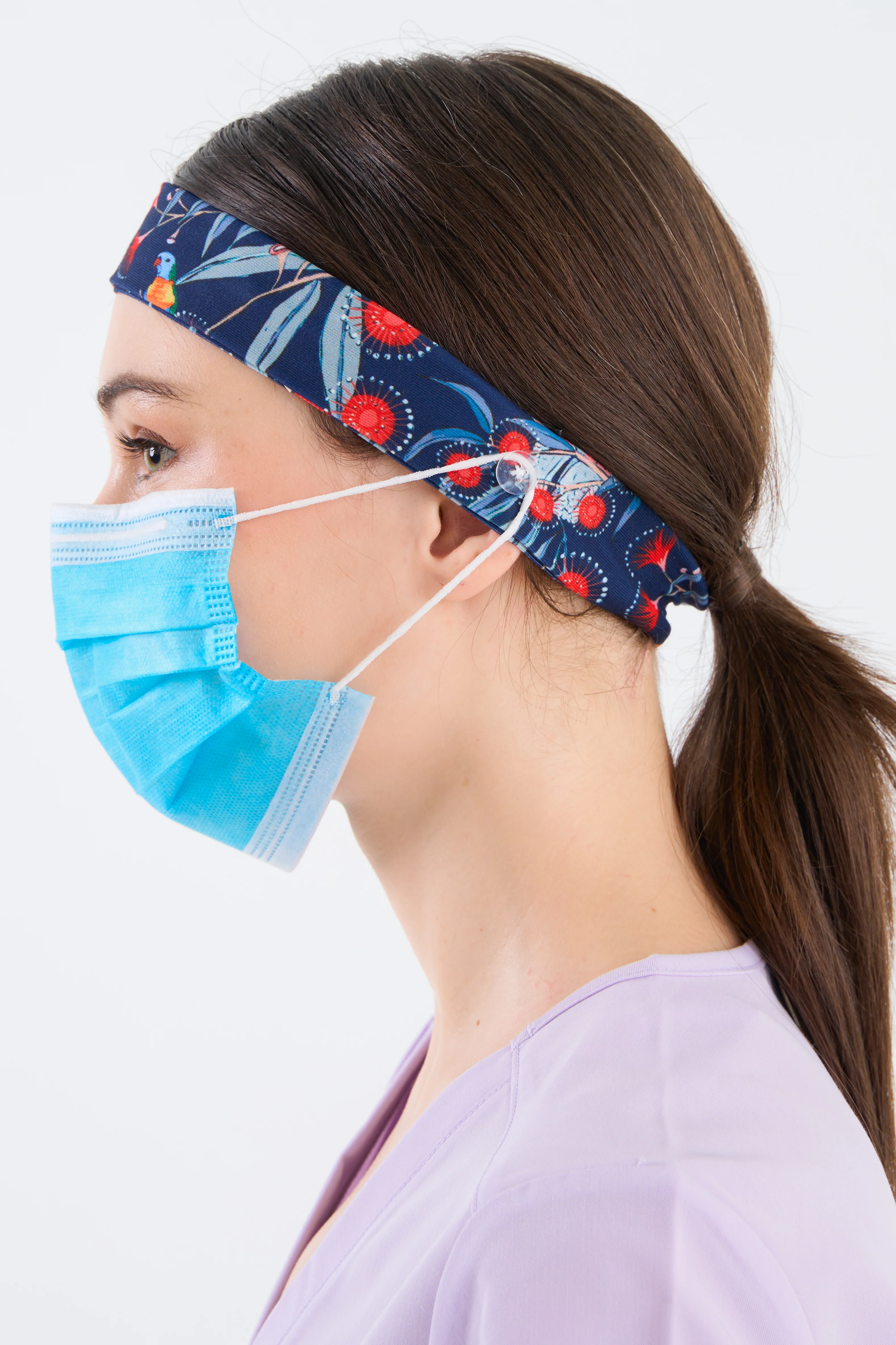 Red Flowering Gum Headband and Mask Holder - Image 5