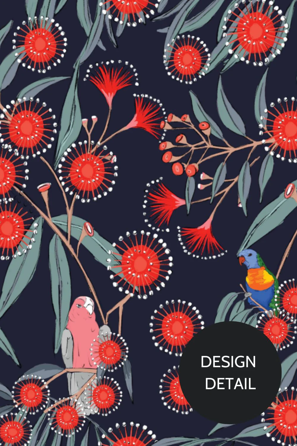 Red Flowering Gum Women’s 3-Pocket Scrub Top - Image 3