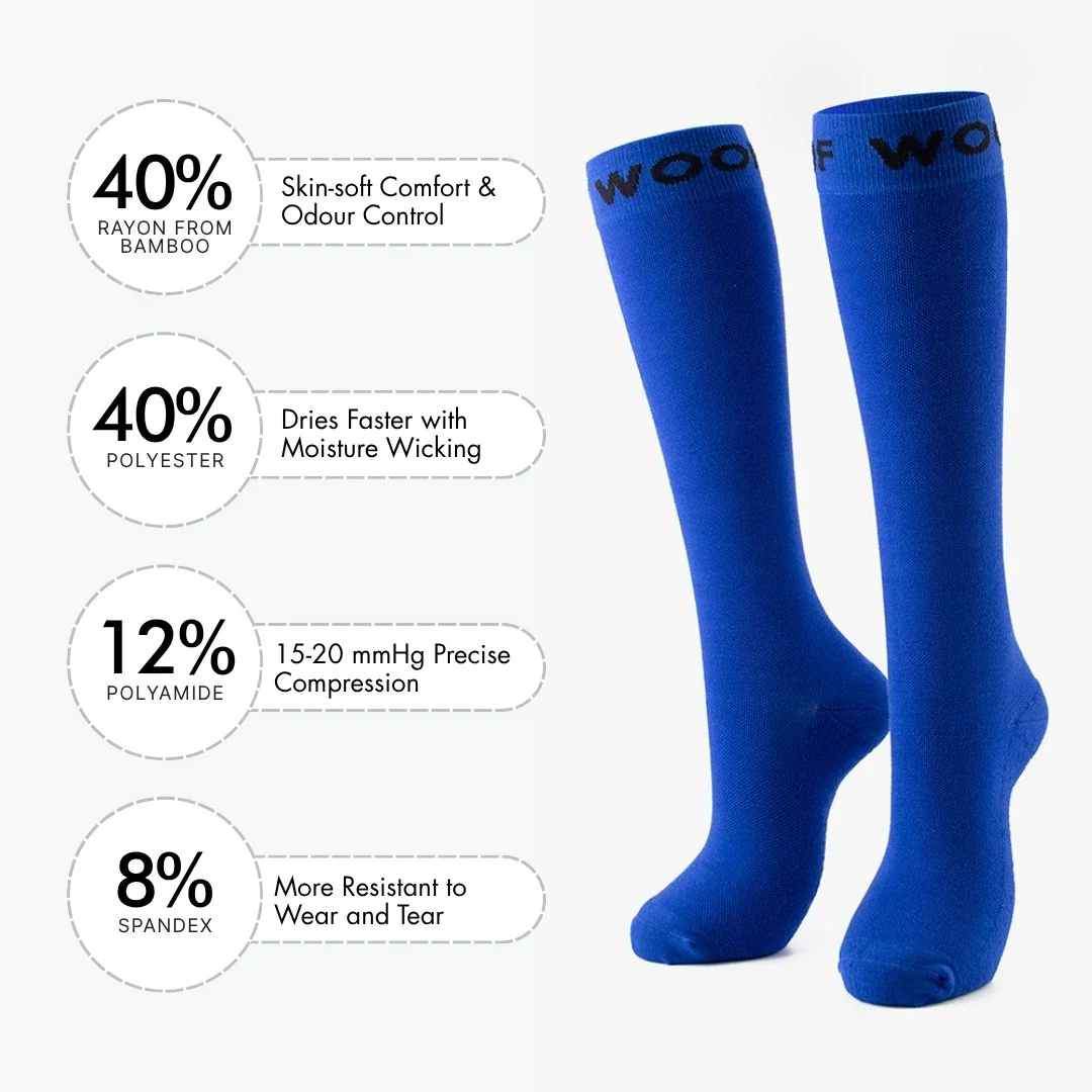 Royal Blue Bamboo Compression Socks - Image 3