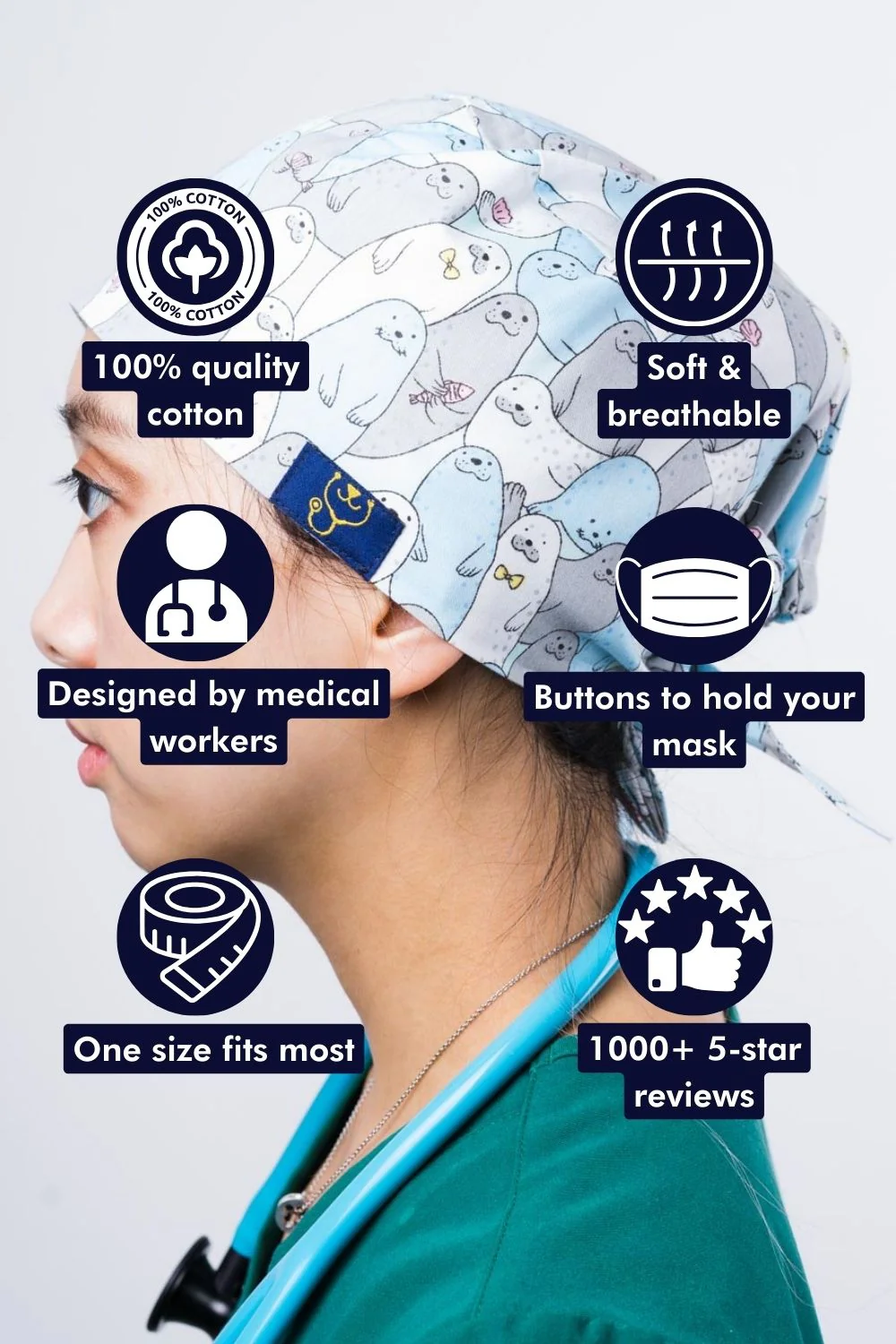 Seals Scrub Cap - Image 3