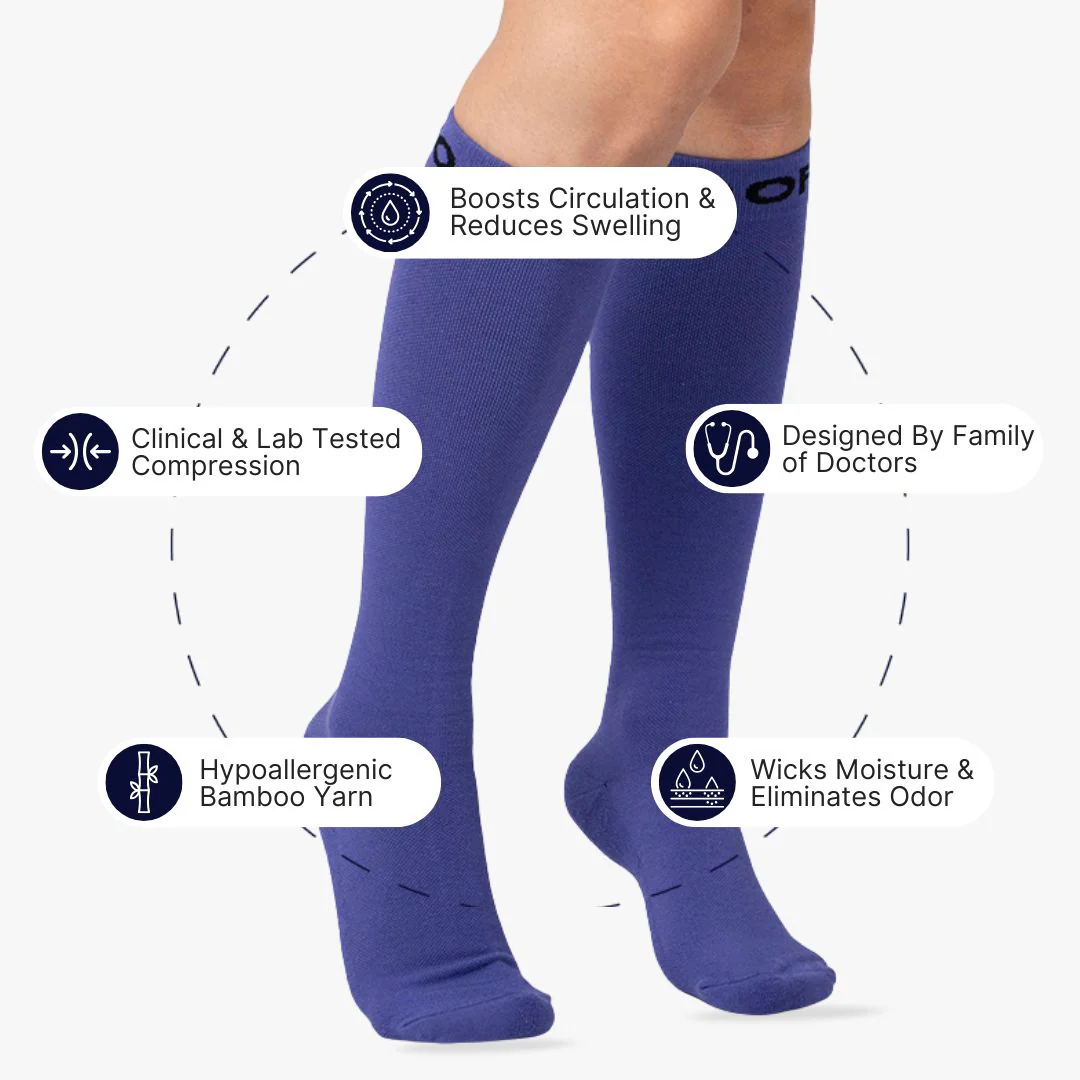 Blurple Bamboo Compression Socks - Image 2
