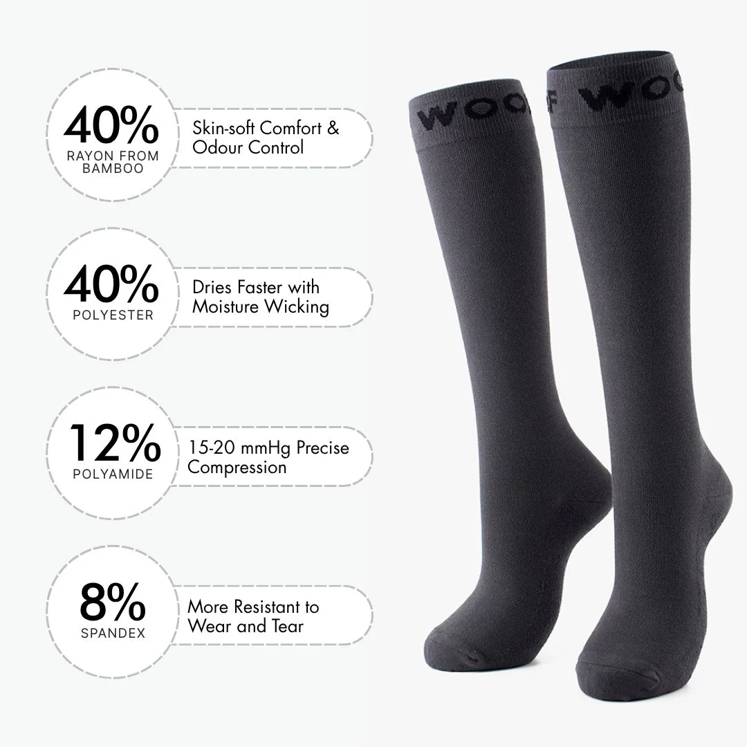 Shadow Grey Bamboo Compression Socks - Image 3