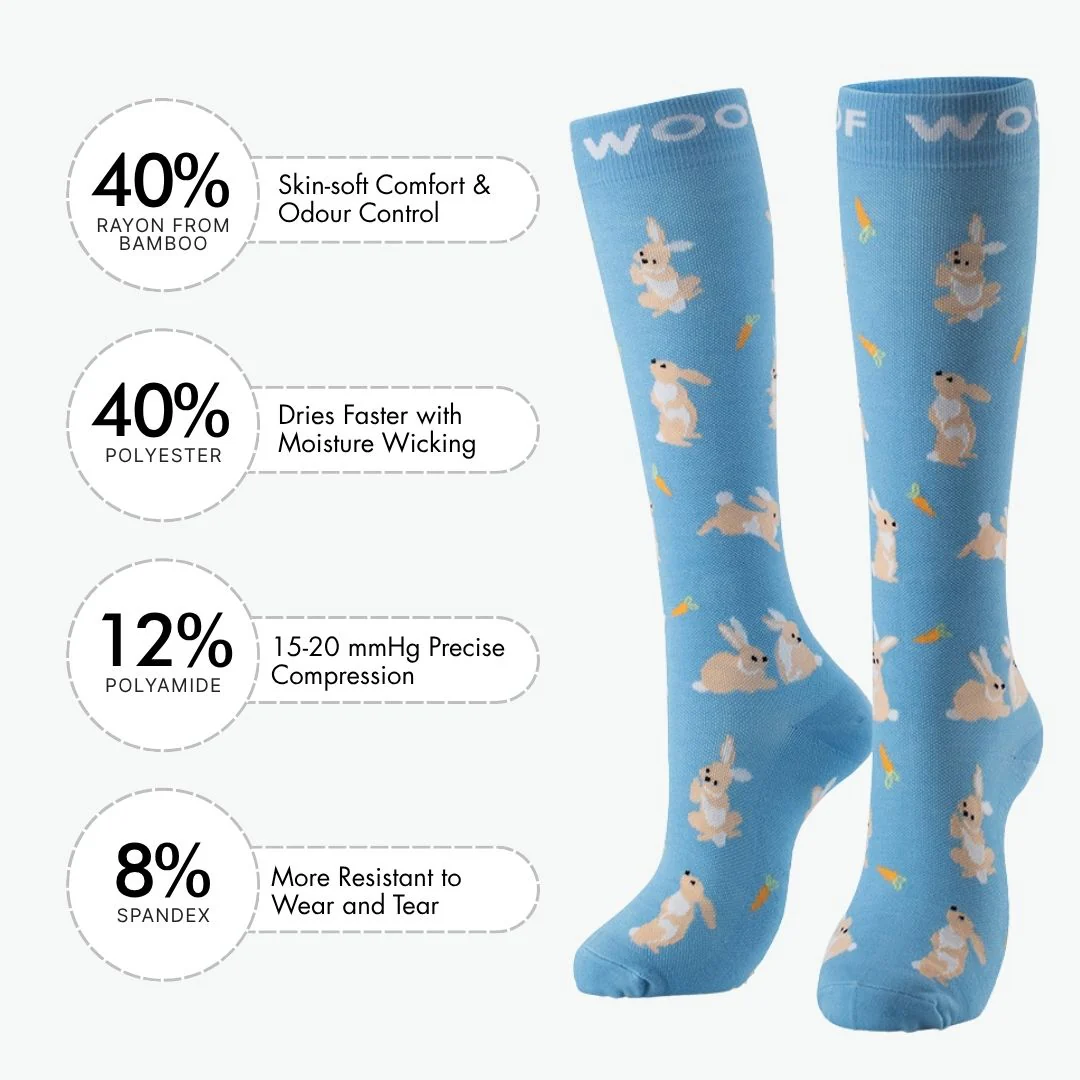 Snuggle Bunnies Bamboo Compression Socks - Image 3