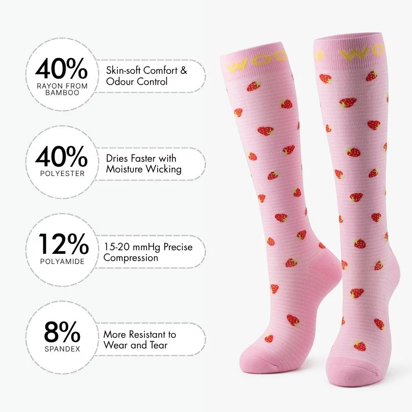 Strawberry Sprinkles Bamboo Compression Socks - Image 3