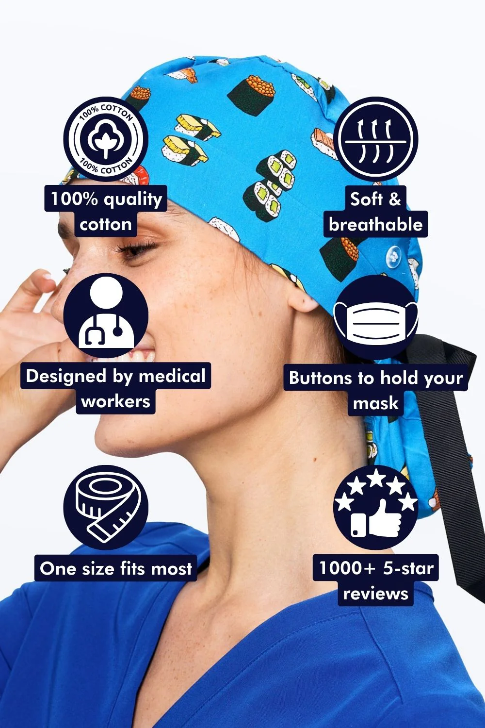 Sushi Scrub Cap - Image 3