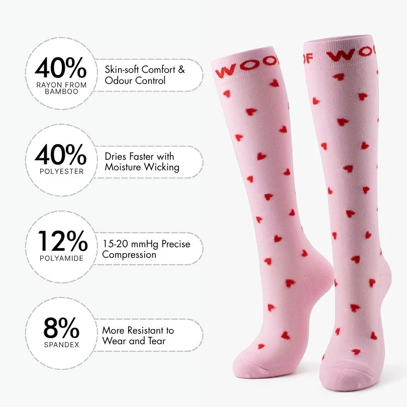 Tiny Hearts Bamboo Compression Socks - Image 3