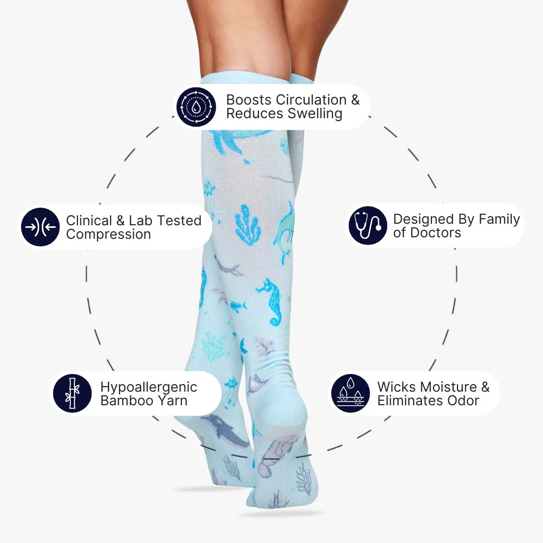 Under the Sea Bamboo Compression Socks - Image 2